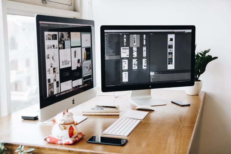 A Bizup LLC workstation with a site design in progress
