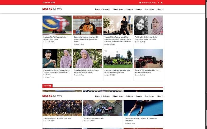 The Malay.news website we designed and built