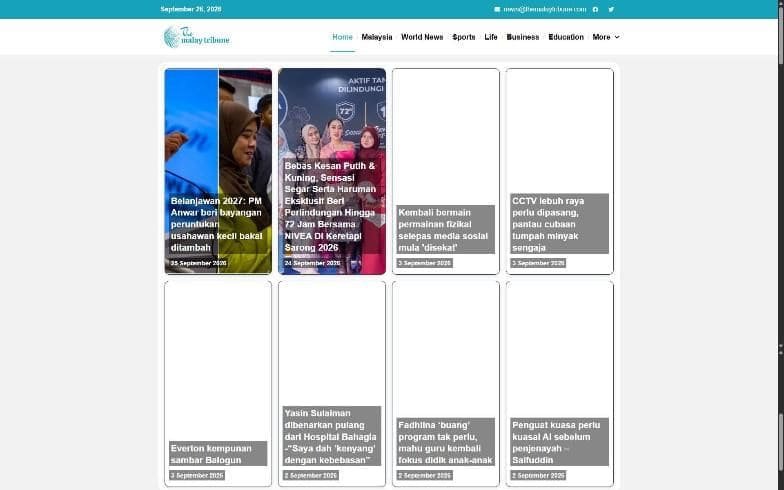 The The Malay Tribune website we designed and built