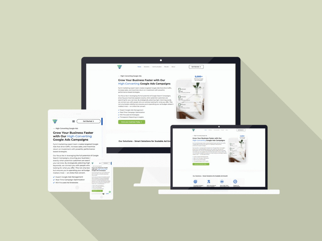 Fynnl Agency Website mockup